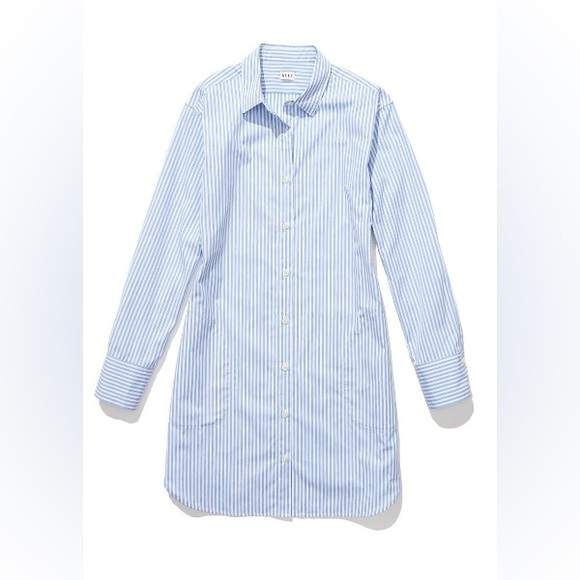 KULE Dresses & Skirts - Kule The Shirtdress in White/Sky Stripe NWOT